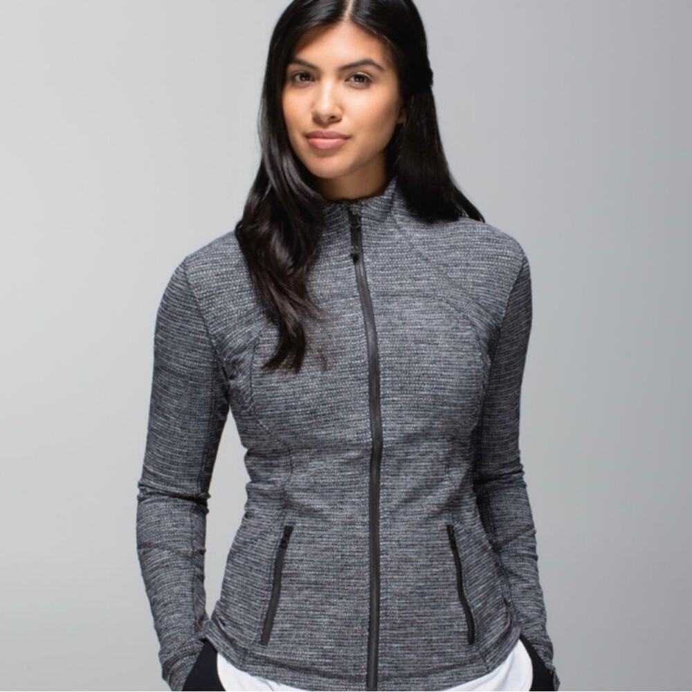 Lululemon Forme Jacket II Gray Deep Coal Pique Grey Textured Women's 4, $118